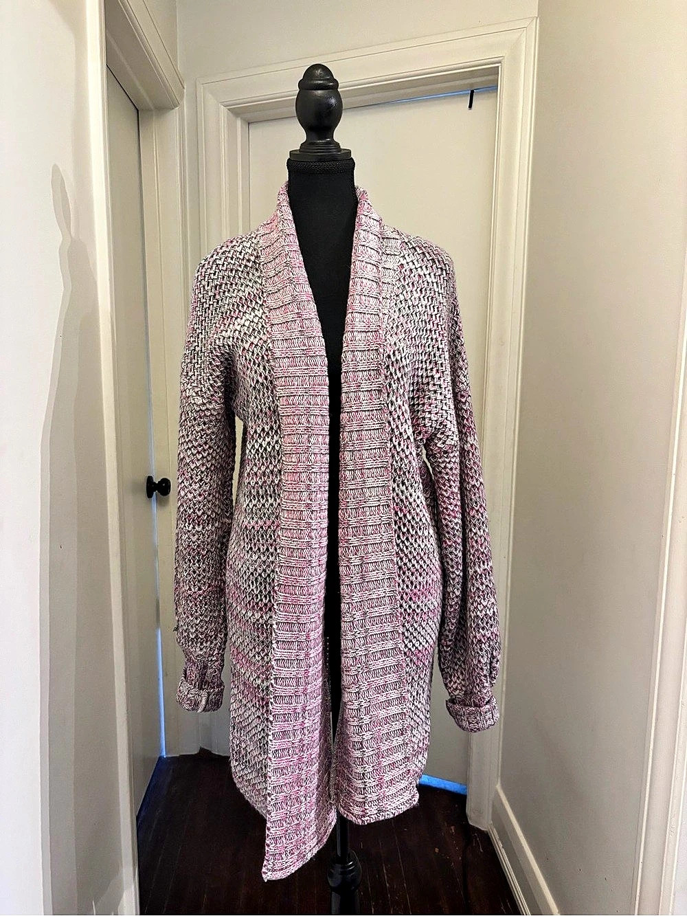 Lemoniade Pink Gray Knit Cardigan NWT